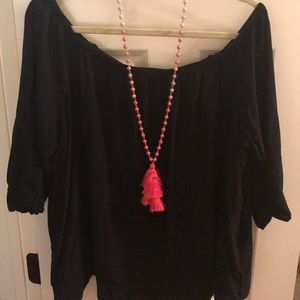 Black off the shoulder blouse